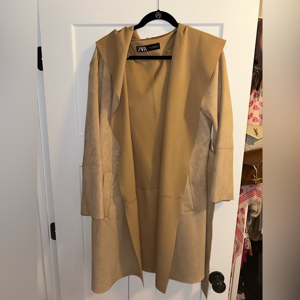 ZARA suede trench coat with belt